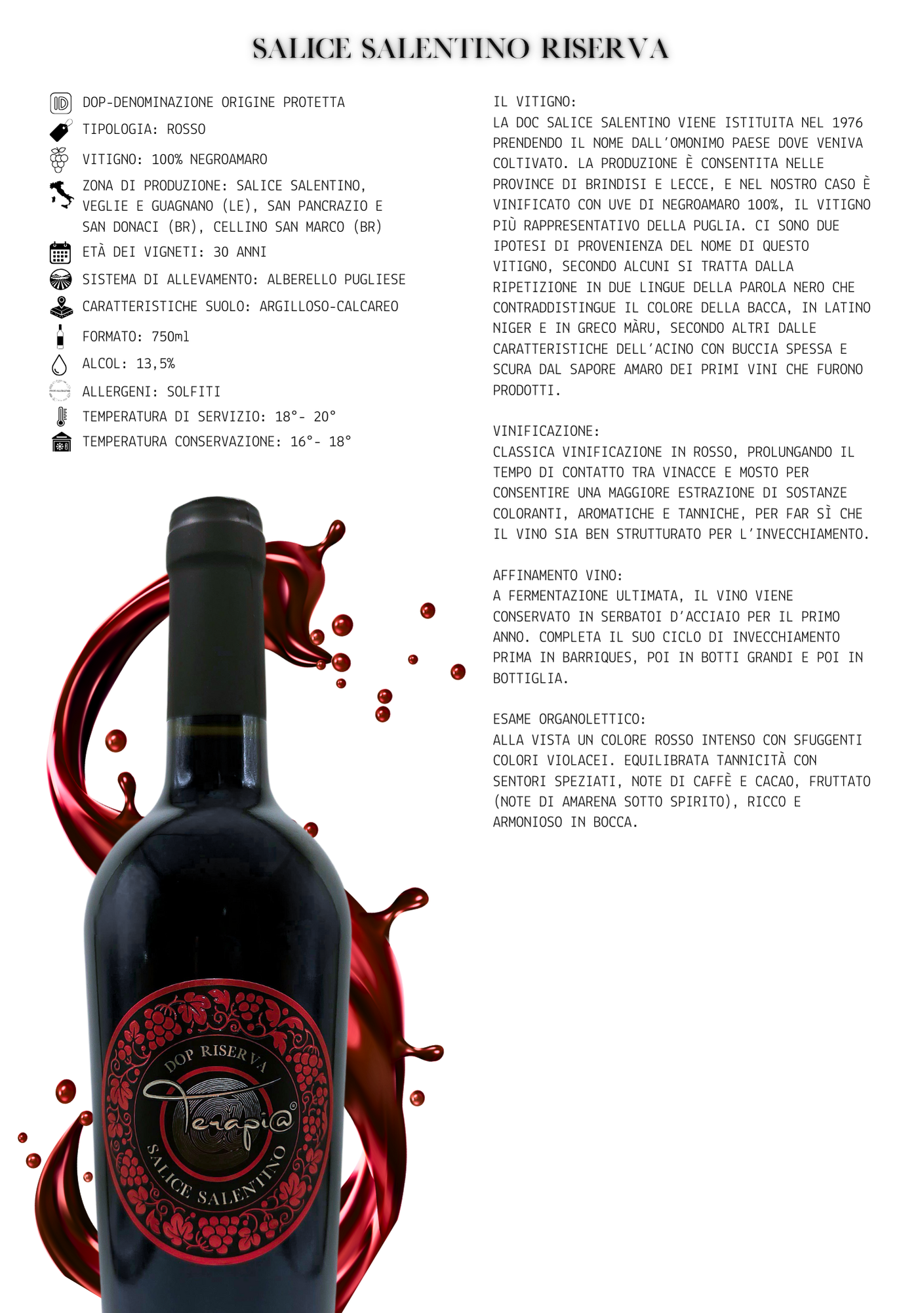 Terapi@ Salice Salentino DOP Riserva - 3 o 6 bottiglie